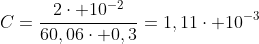 C=frac{2cdot 10^{-2}}{60,06cdot 0,3}=1,11cdot 10^{-3};mol/L