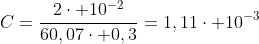 C=frac{2cdot 10^{-2}}{60,07cdot 0,3}=1,11cdot 10^{-3};mol/L