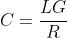 \therefore C=\frac{LG}{R}