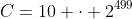 C=10 cdot 2^{499}