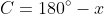 C=180^{circ}-x