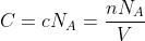 C=cN_A=\frac{nN_A}{V}