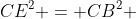 CE^2 = CB^2 + BE^2 - 2 cdot CB cdot BE cdot cos(120)