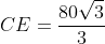 DG+CE=frac{80sqrt3}{3}