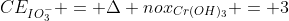 CE_{IO_{3}^{-}} = Delta nox_{Cr(OH)_{3}} = 3