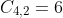 C_{4,2}=6