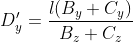 D'_y = \frac{l(B_y+C_y)}{B_z+C_z}