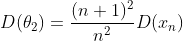 D(\theta_2)=\frac{(n+1)^2}{n^2}D(x_n)