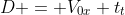 D = V_{0x} t_{t}