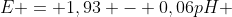 E = 1,93 - 0,06pH + 0,06 log [HSO_4^-]