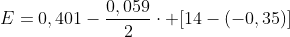 E=0,401-frac{0,059}{2}cdot [14-(-0,35)]