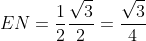 EN=frac{1}{2}frac{sqrt{3}}{2}=frac{sqrt{3}}{4}