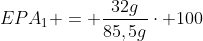 EPA_{1} = frac{32g}{85,5g}cdot 100