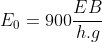 E_{0}=900frac{EB}{h.g}