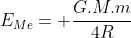 E_{Me}= frac{G.M.m}{4R}