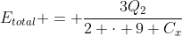 E_{total} = frac{3Q_{2}}{2 cdot 9 C_{x}}