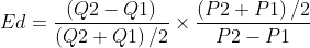 (Q2-91) 2+1)/2 (P2-P1) /2 × Ed = P2 - P1