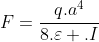 F=frac{q.a^{4}}{8.varepsilon .I}