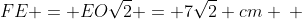 FE = EOsqrt{2} = 7sqrt{2} cm \ \