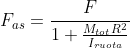 F_{as}=\frac{F}{1+\frac{M_{tot}R^2}{I_{ruota}}}