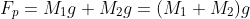 F_{p}=M_1g+M_2g=(M_1+M_2)g