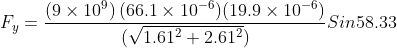 (9 × 109) (66.1 × 10-6)(19.9 × 10-6) (V1.612+2.612) Sin58.33