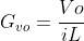 G_{vo}=\frac{Vo}{iL} = \frac {R}{R*Cs+1}