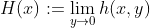 H(x):=\lim_{y\rightarrow 0}h(x,y)