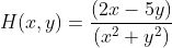 H(x,y)=\frac{(2x-5y)}{(x^{2}+y^{2})}