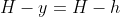 H-y=H-h+frac{x^2}{4(H-h)}