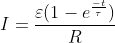 I=\frac{\varepsilon (1-e^{\frac{-t}{\tau}})}{R}