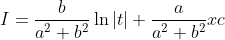 I=\frac{b}{a^{2}+b^{2}} \ln |t|+\frac{a}{a^{2}+b^{2}} x c