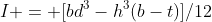I = [bd^{3}-h^{3}(b-t)]/12