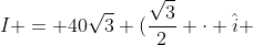 I = 40sqrt{3} (frac{sqrt{3}}{2} cdot hat{i} + frac{1}{2} cdot hat{j})  kg cdot m/s .