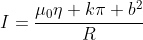 I=frac{mu_0eta kpi b^2}{R}