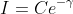 I=Ce^{-\gamma X}+D e^{\gamma X}