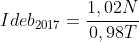 Ideb_{2017}=frac{1,02N}{0,98T}