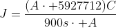 J=frac{(Acdot 5927712)C}{900scdot A}