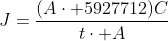 J=frac{(Acdot 5927712)C}{tcdot A}