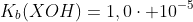 K_{b}(XOH)=1,0cdot 10^{-5}