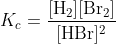 Konstanta kesetimbangan 2HBr > H2 + Br2