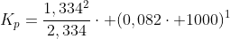 K_p=frac{1,334^2}{2,334}cdot (0,082cdot 1000)^1