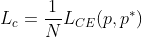 L_{c}=\frac{1}{N}L_{CE}(p,p^{*})