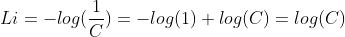 Li=-log(\frac{1}{C})=-log(1)+log(C)=log(C)