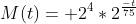 M(t)= 2^{4}*2^{frac{-t}{75}}