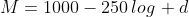 M=1000-250,log, d