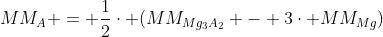 MM_{A} = frac{1}{2}cdot (MM_{Mg_{3}A_{2}} - 3cdot MM_{Mg})