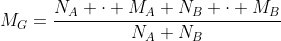 M_G=frac{N_A cdot M_A+N_B cdot M_B}{N_A+N_B}