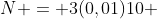 N = 3(0,01)10 + frac{(9cdot 10^9)cdot (1cdot10^{-6})cdot(4cdot 10^{-6})}{(0,6)^2}