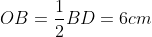 OB=frac{1}{2}BD=6 cm